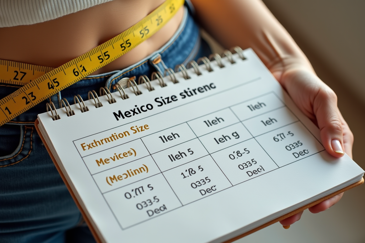 Ruban de mesure et carnet de conversions de tailles